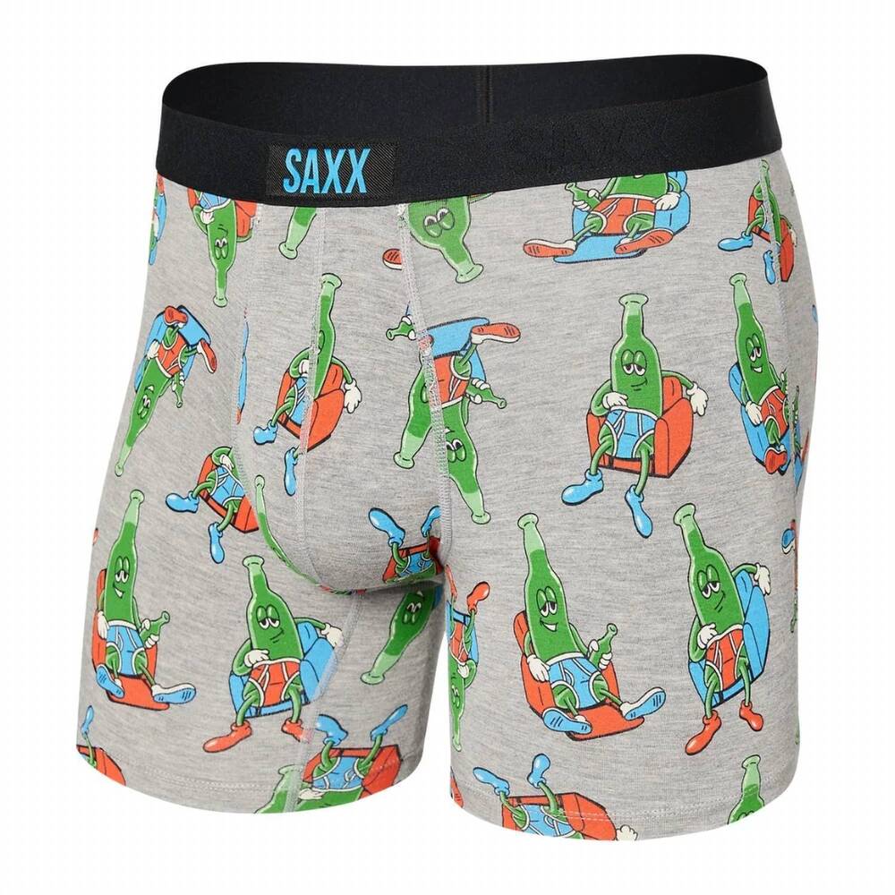NEW SAXX men's vibe boxer brief in pants drunk grey heather